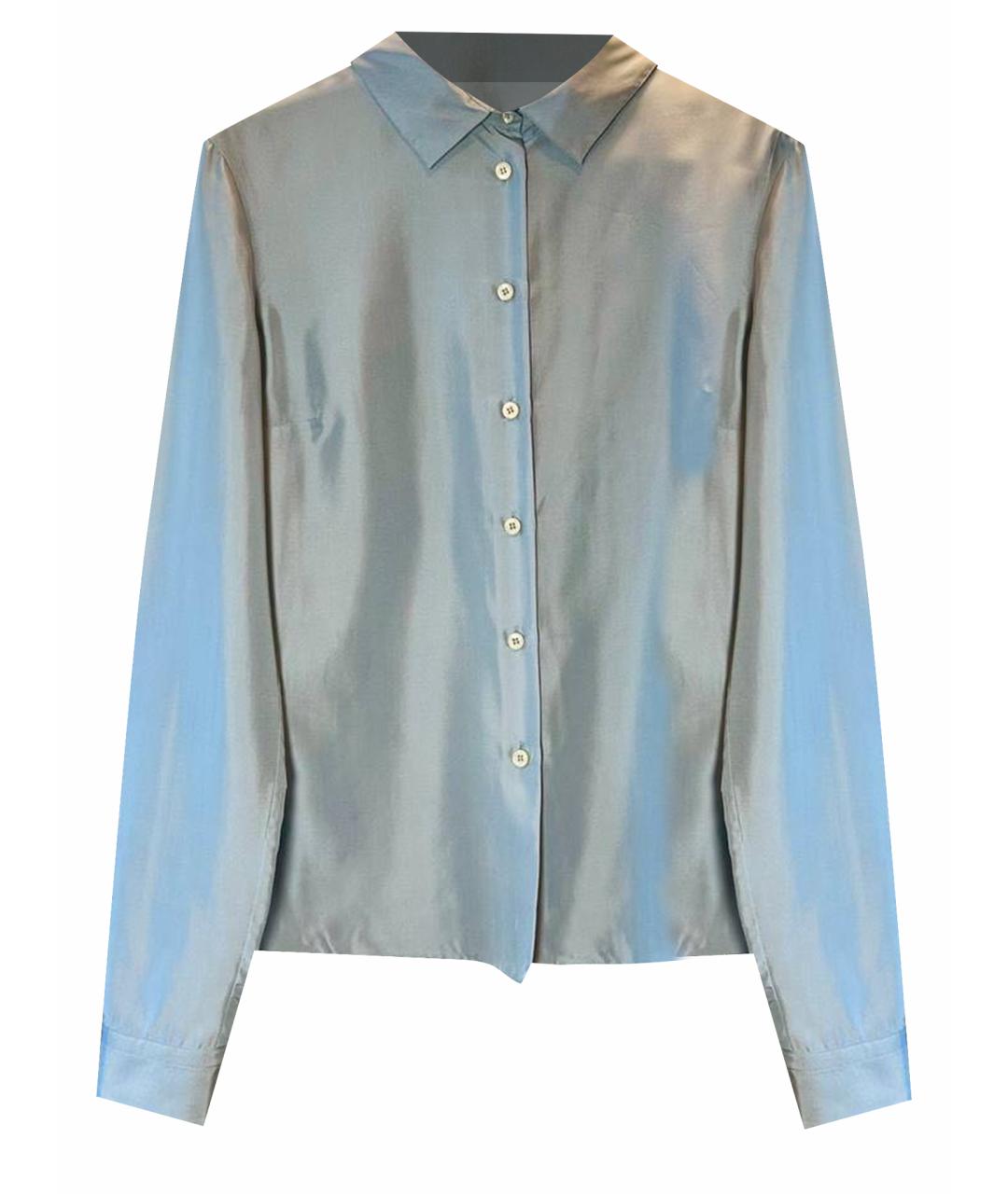 PRADA Голубая шелковая блузы, фото 1