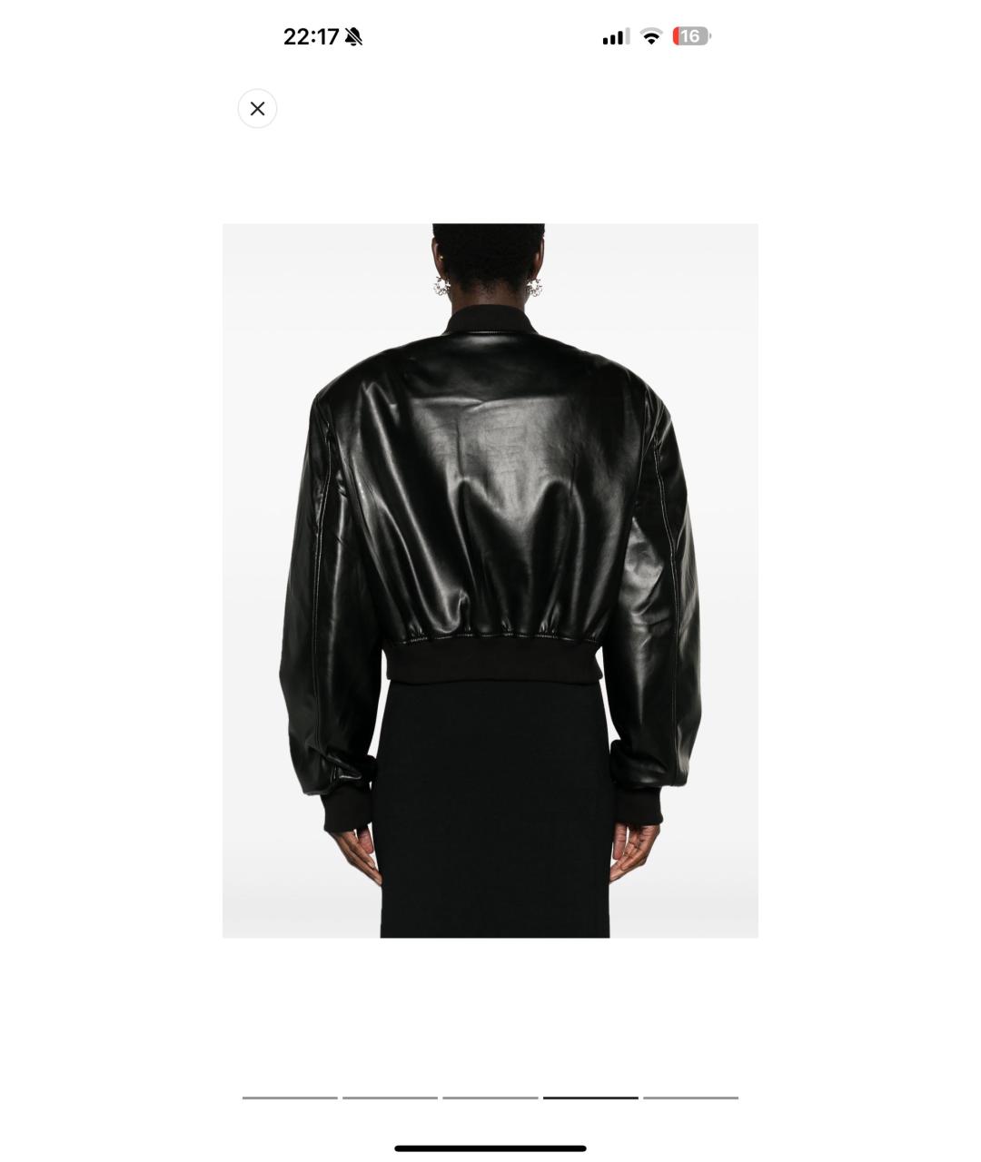 THE FRANKIE SHOP Черная полиуретановая куртка, фото 5