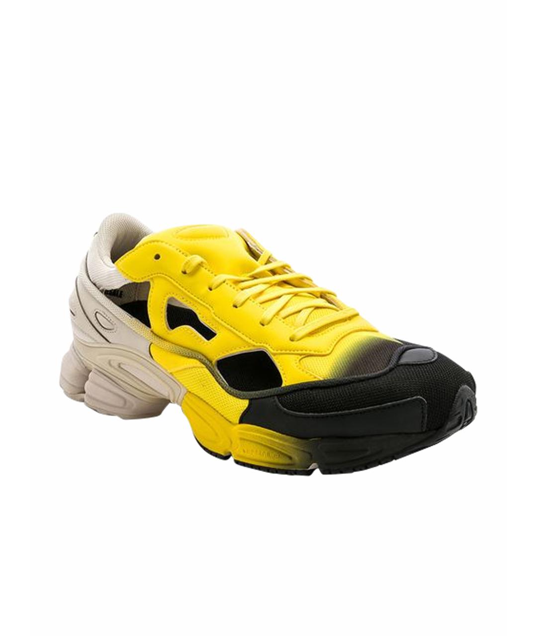 ADIDAS X RAF SIMONS Желтые кожаные низкие кроссовки / кеды, фото 1