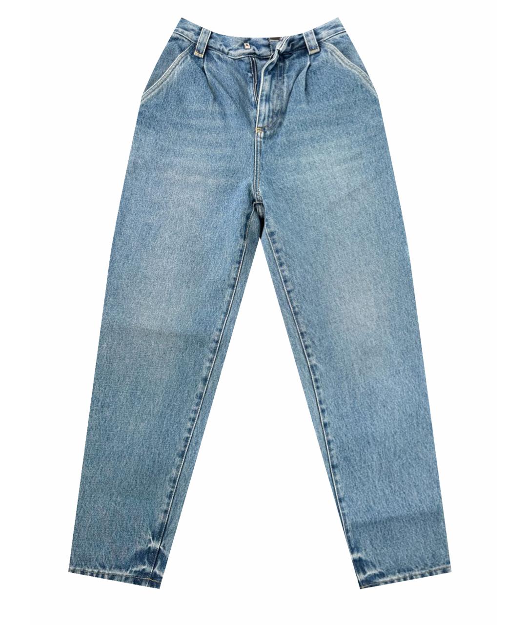CHRISTIAN DIOR PRE-OWNED Голубые хлопковые прямые джинсы, фото 1