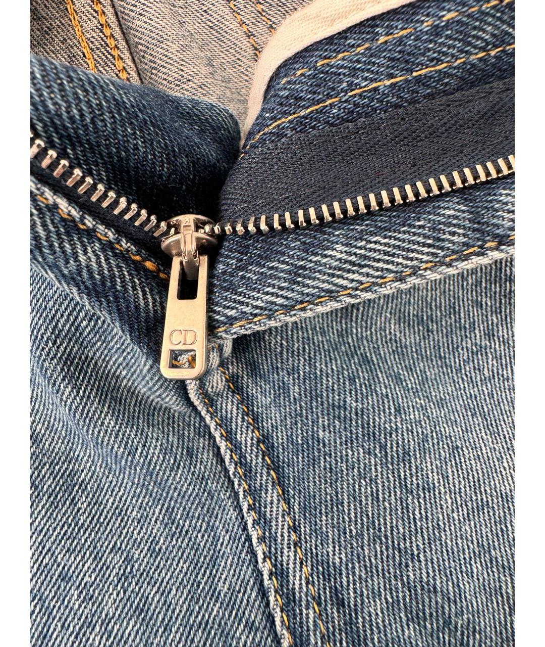 CHRISTIAN DIOR Голубые хлопковые прямые джинсы, фото 5