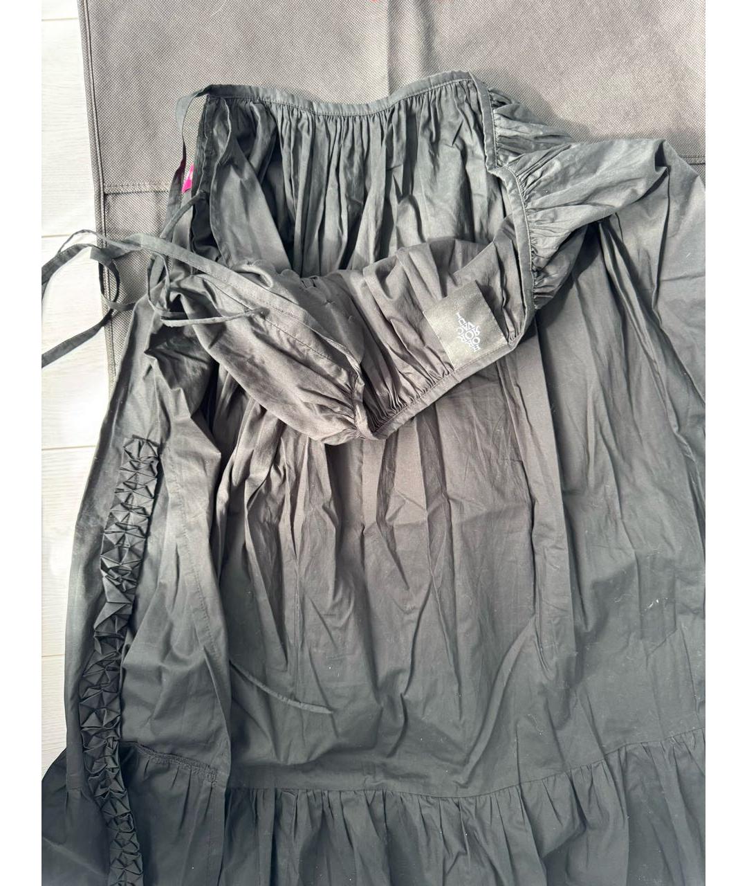 HORROR VACUI Черная хлопковая юбка миди, фото 4