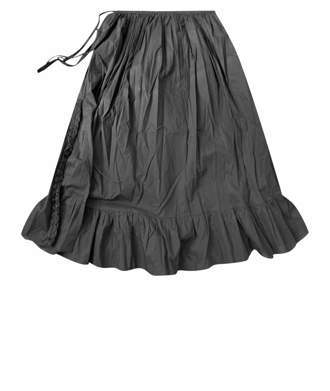 HORROR VACUI Черная хлопковая юбка миди, фото 1