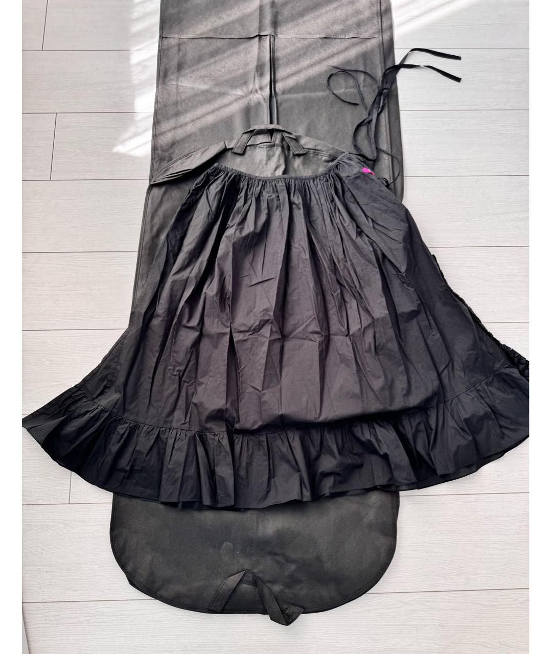HORROR VACUI Черная хлопковая юбка миди, фото 2