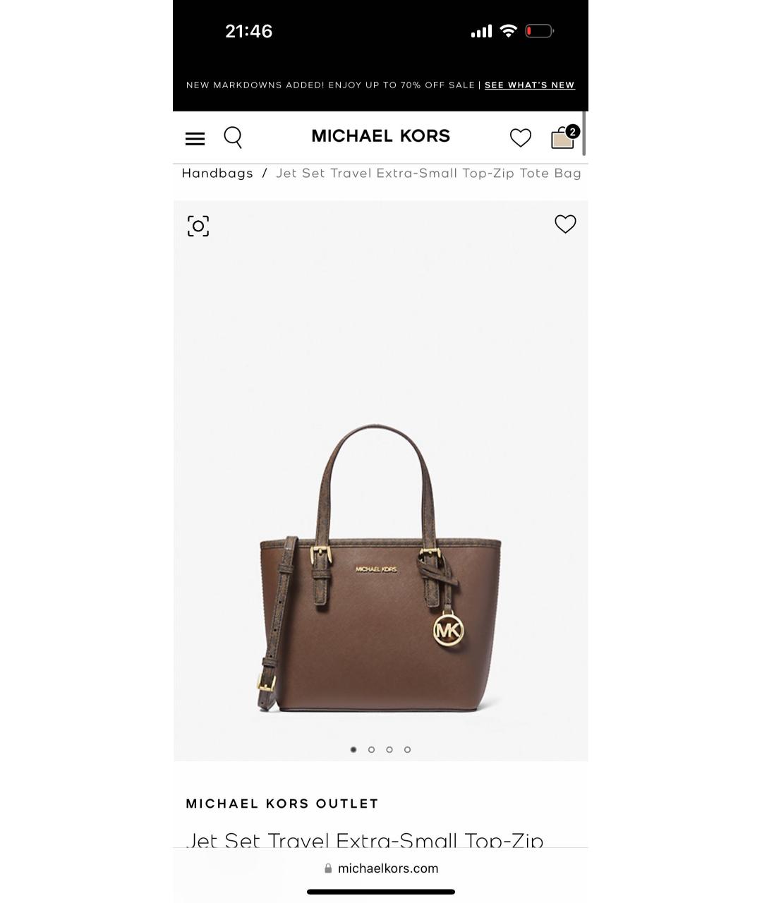 MICHAEL KORS Коричневая кожаная сумка с короткими ручками, фото 8