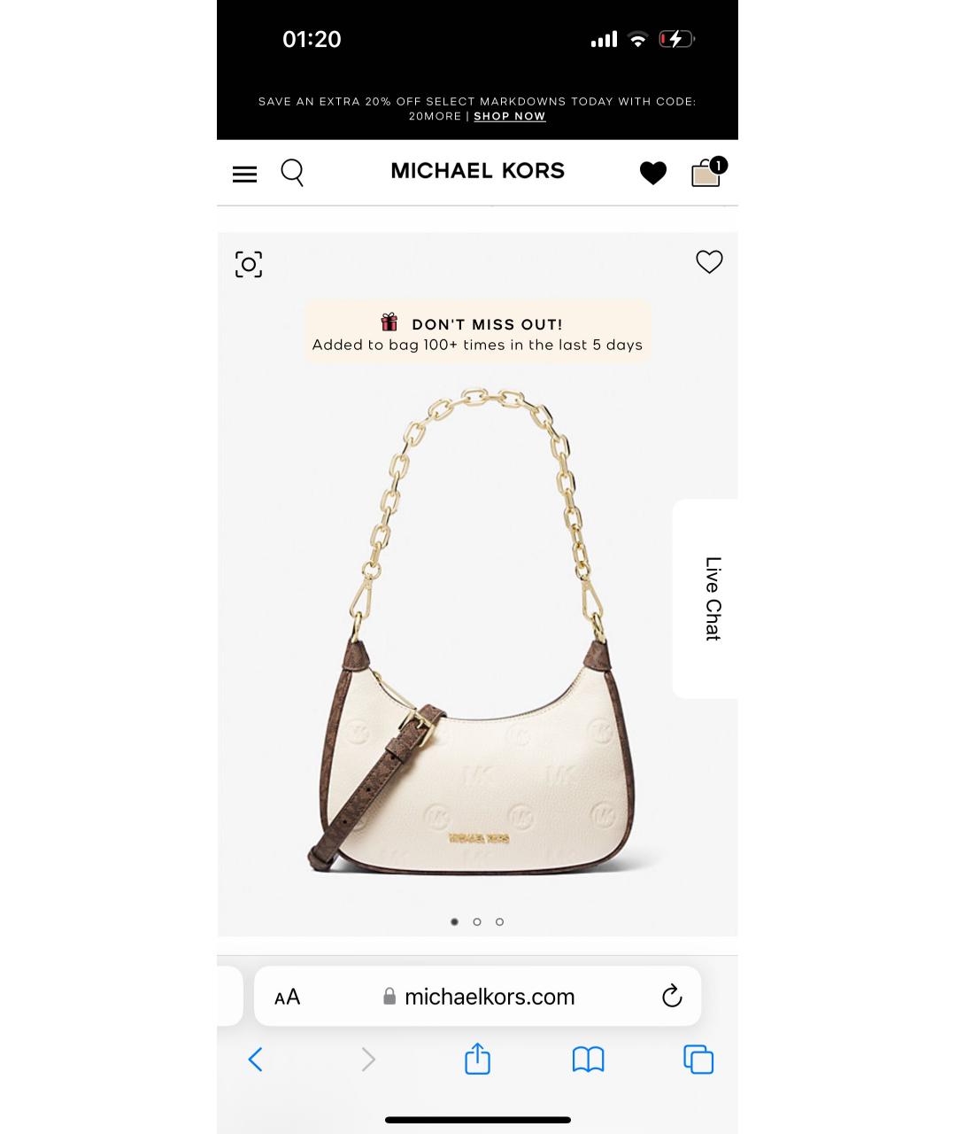 MICHAEL KORS Белая сумка через плечо, фото 7