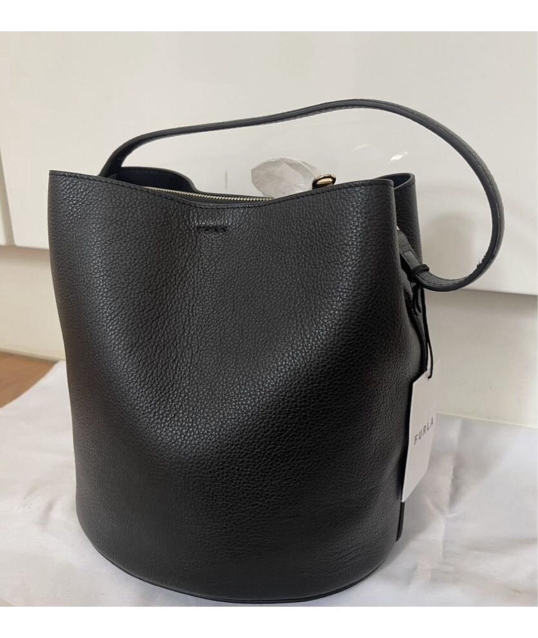 FURLA Черная кожаная сумка через плечо, фото 6
