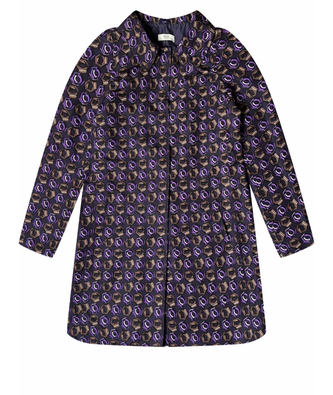 PRADA Фиолетовое шелковое пальто, фото 1