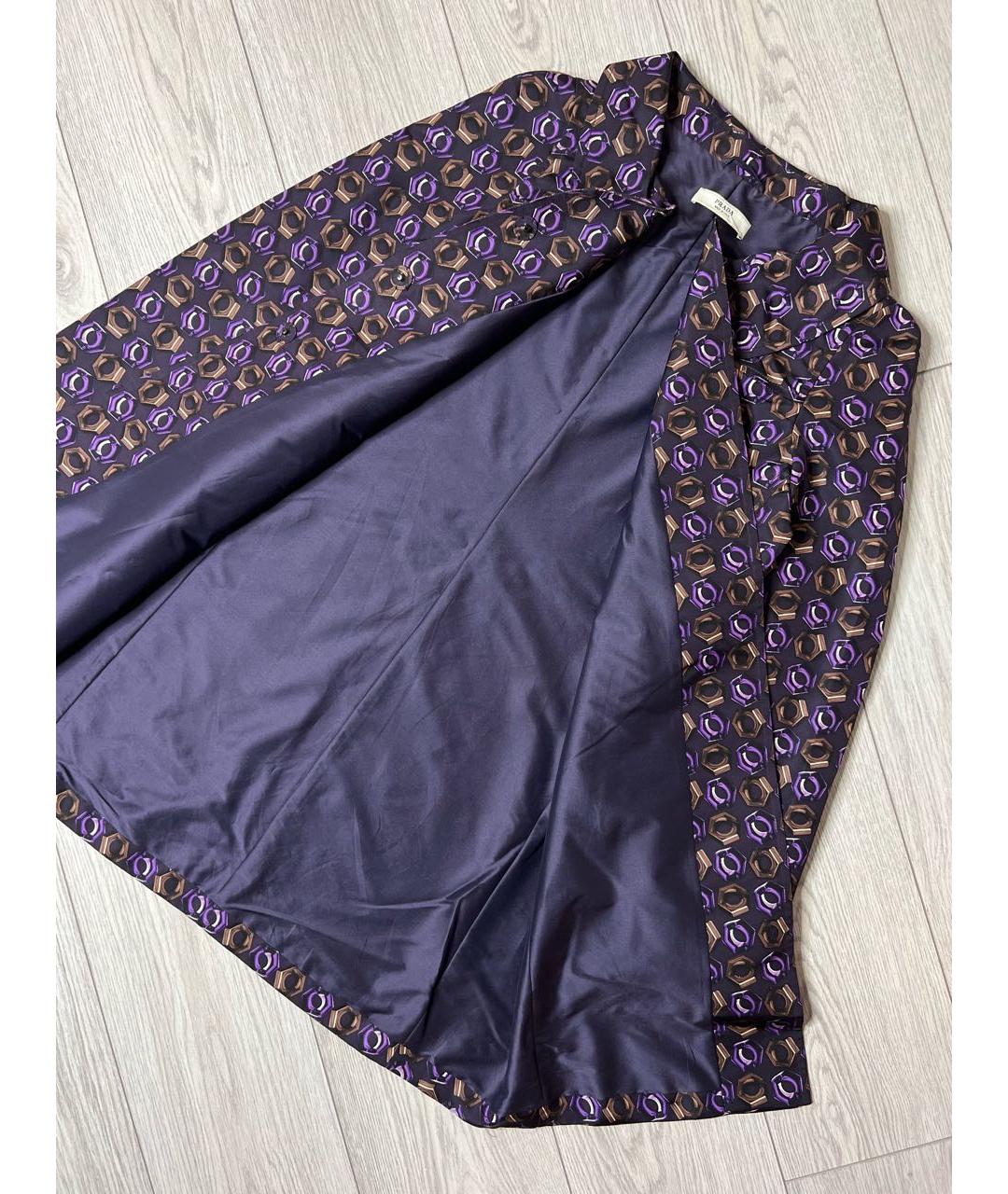 PRADA Фиолетовое шелковое пальто, фото 7