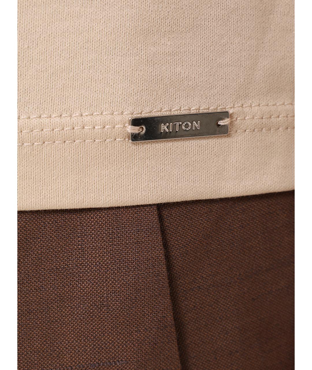 KITON Бежевая футболка, фото 6