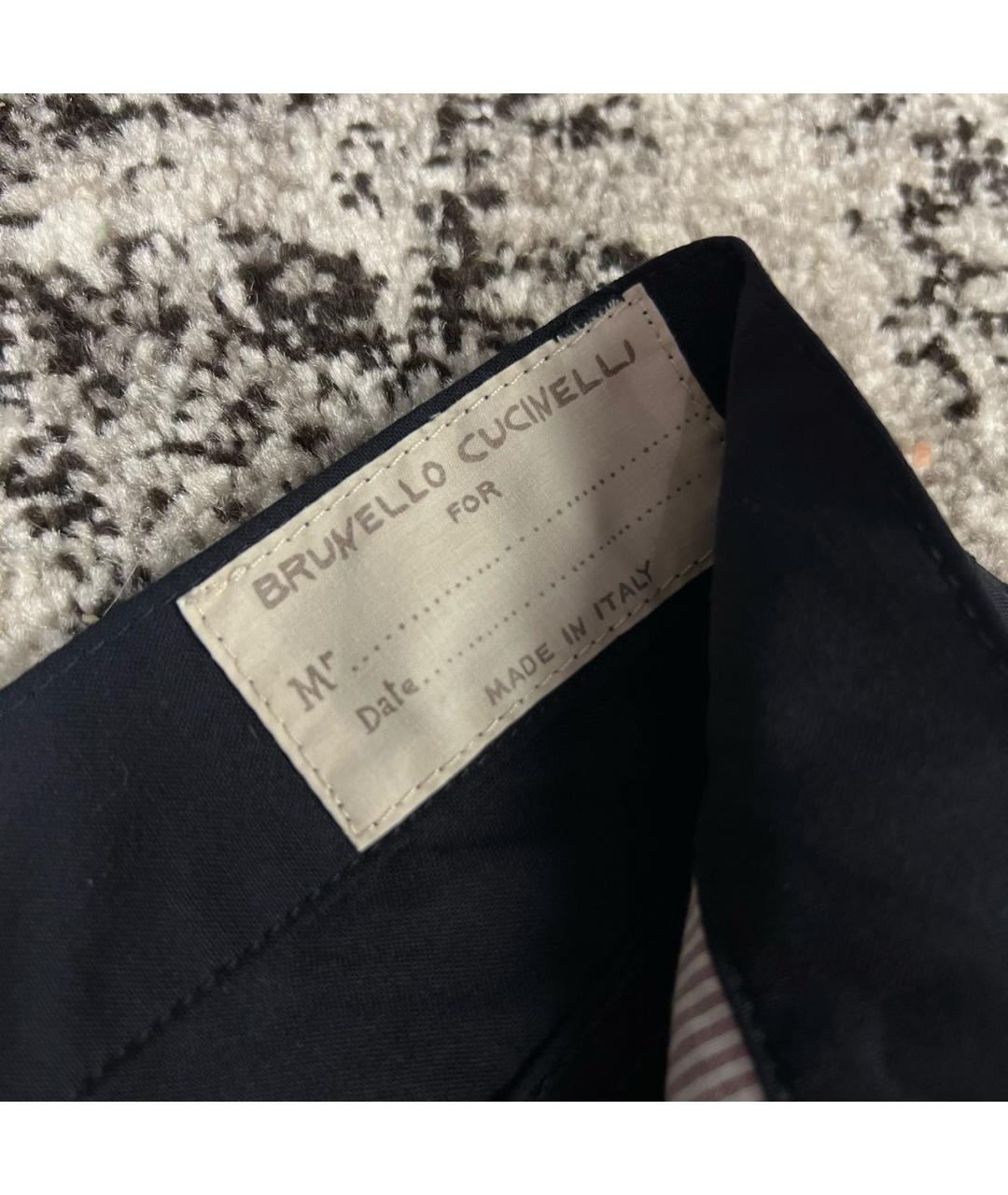 BRUNELLO CUCINELLI Темно-синие повседневные брюки, фото 5