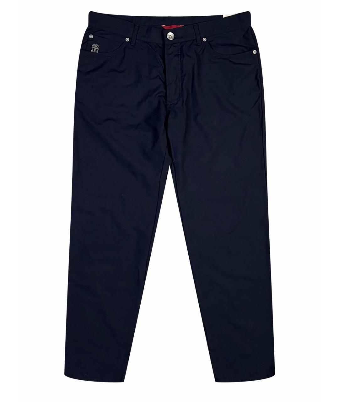 BRUNELLO CUCINELLI Темно-синие повседневные брюки, фото 1