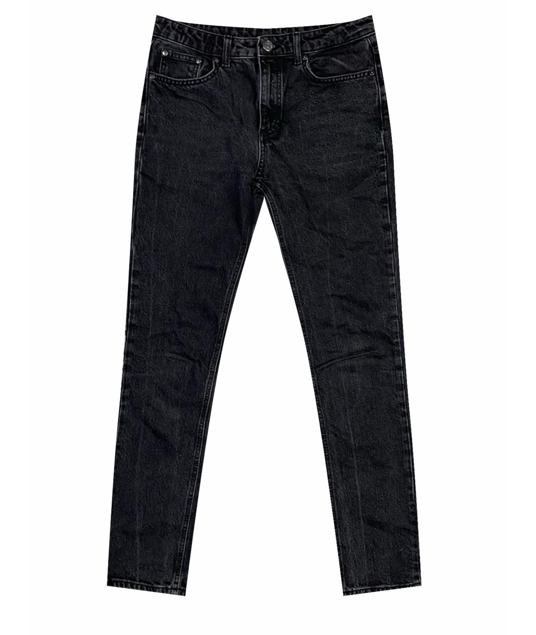 12 STOREEZ Черные хлопко-эластановые джинсы слим, фото 1