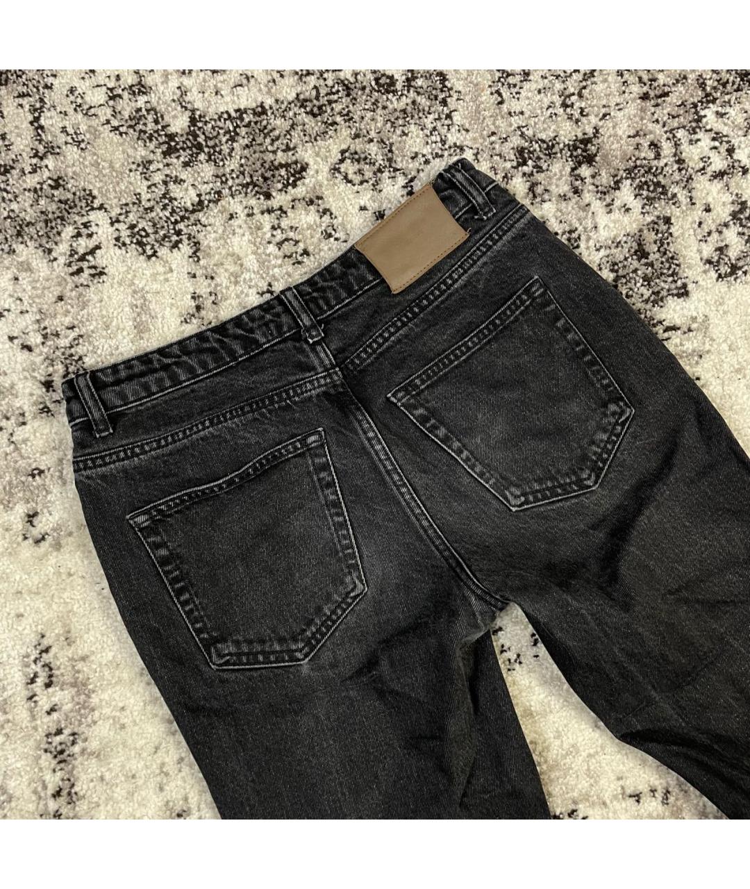 12 STOREEZ Черные хлопко-эластановые джинсы слим, фото 4