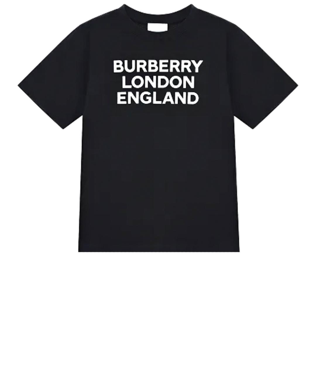 BURBERRY Черная хлопковая детская футболка, фото 1
