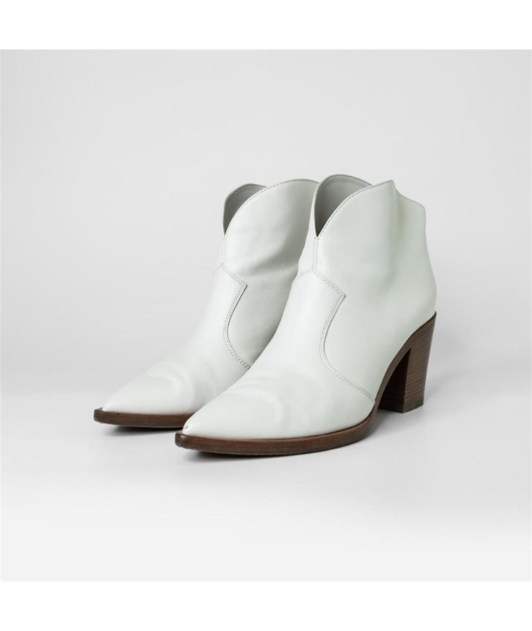 GIANVITO ROSSI Белые кожаные ботильоны, фото 2