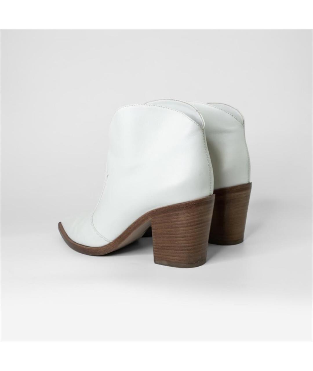 GIANVITO ROSSI Белые кожаные ботильоны, фото 4