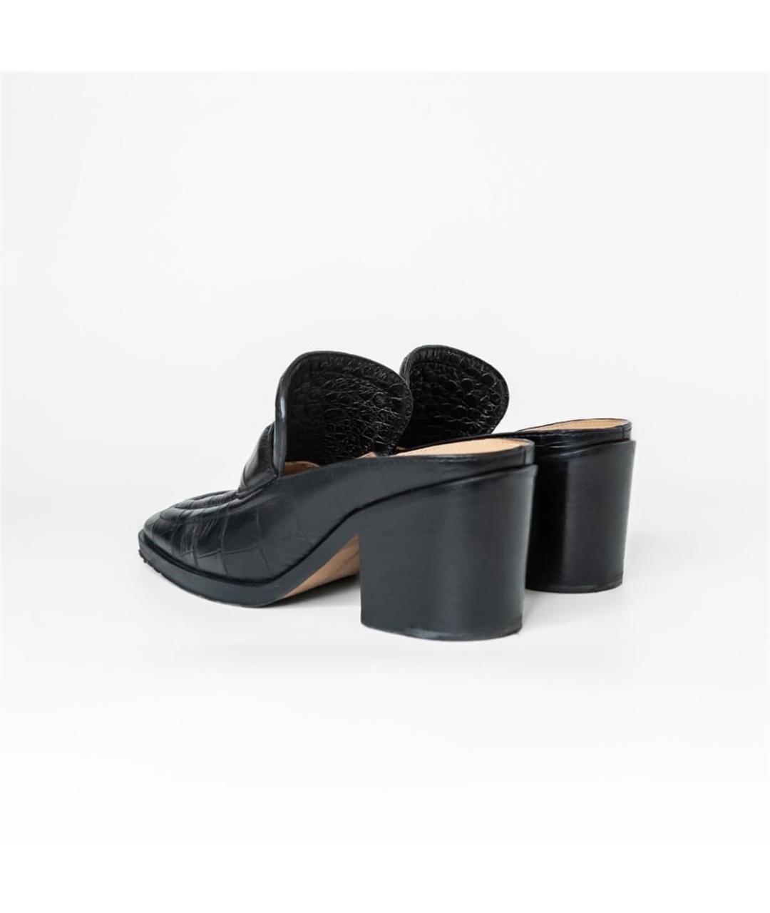 BOTTEGA VENETA Черные кожаные сабо, фото 4