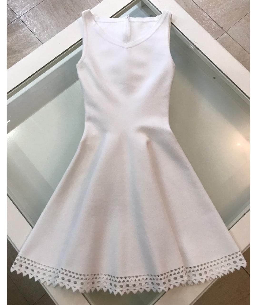 ALAIA Белое вискозное повседневное платье, фото 9