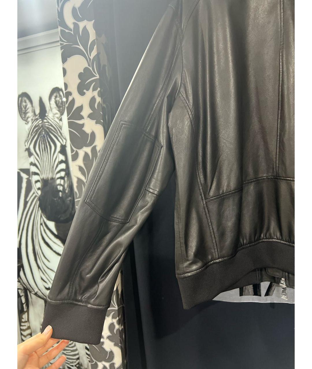 ARMANI EXCHANGE Черная кожаная куртка, фото 4