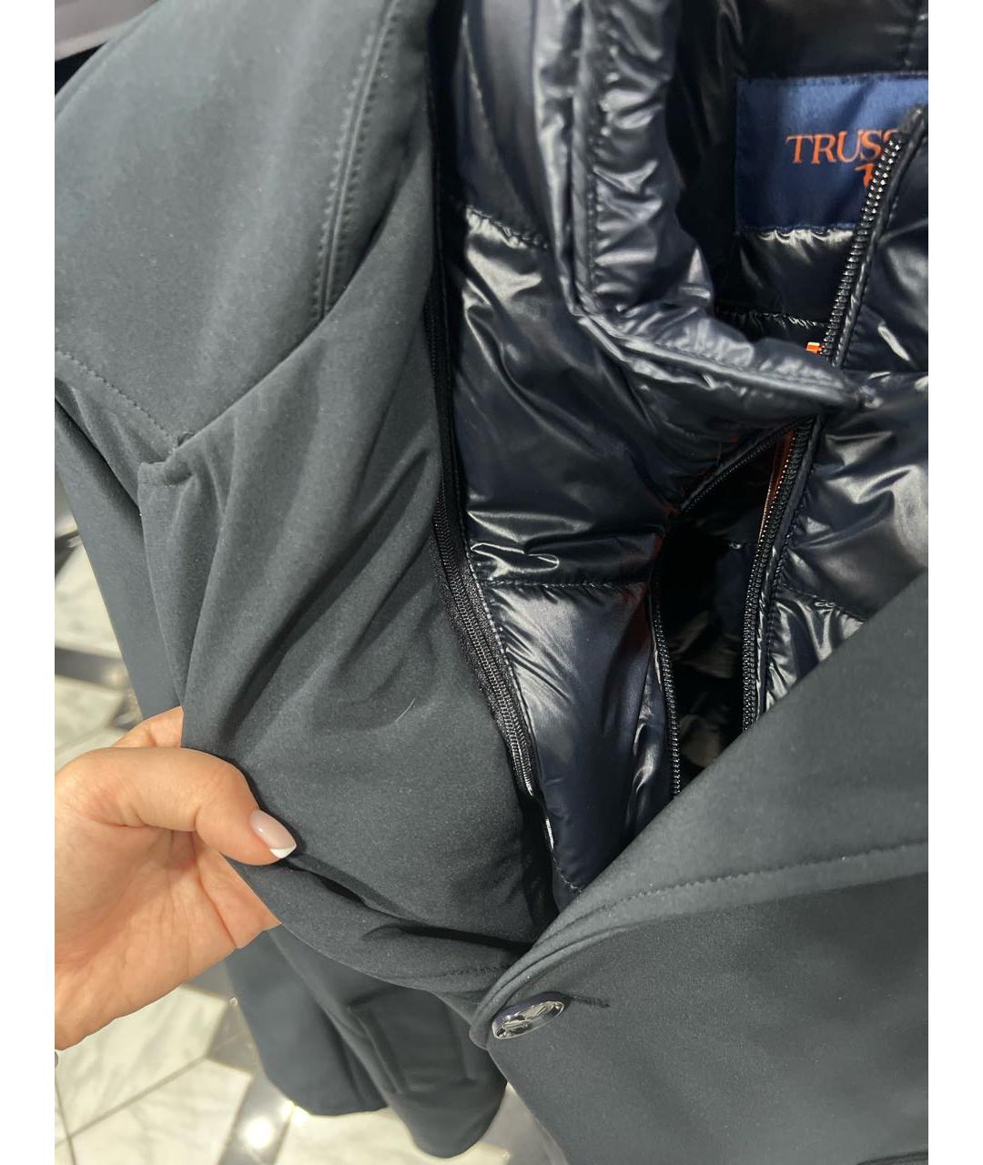 TRUSSARDI JEANS Темно-синяя полиэстеровая куртка, фото 6