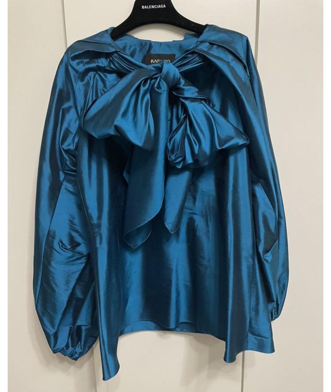 RASARIO Синяя шелковая блузы, фото 4