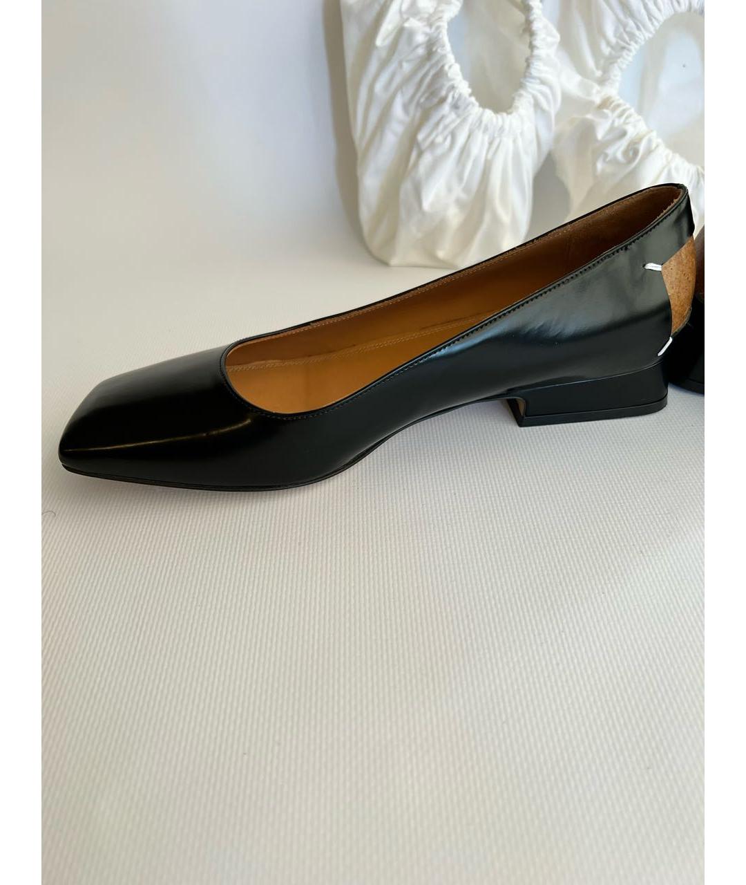 MAISON MARGIELA Черные кожаные туфли, фото 8