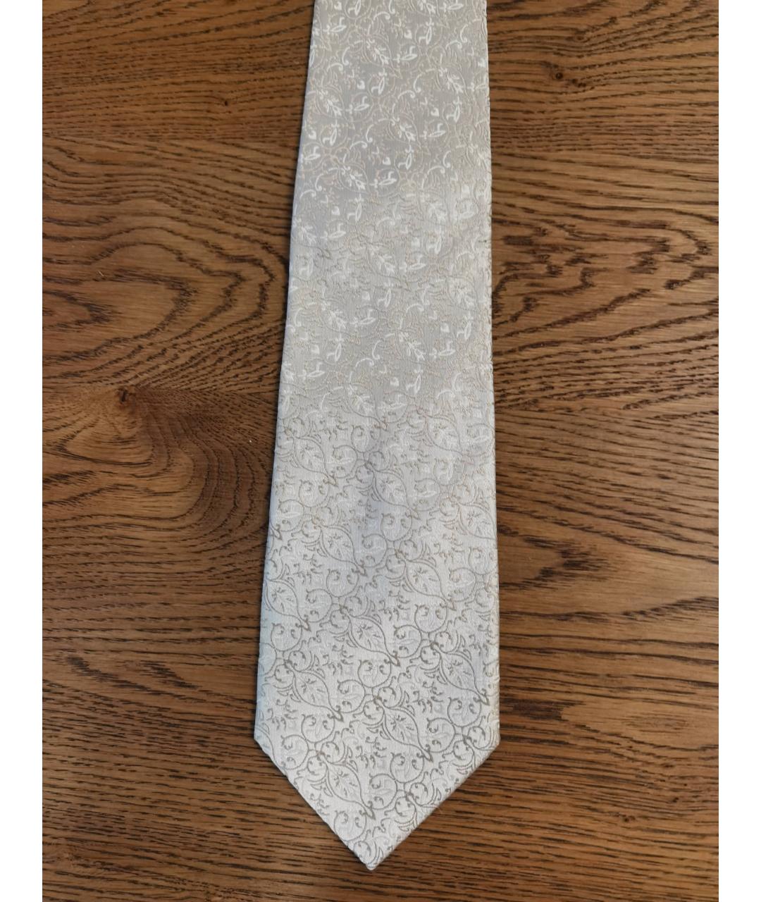 BALENCIAGA Серебрянный шелковый галстук, фото 9