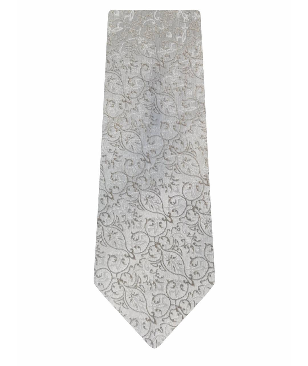 BALENCIAGA Серебрянный шелковый галстук, фото 1