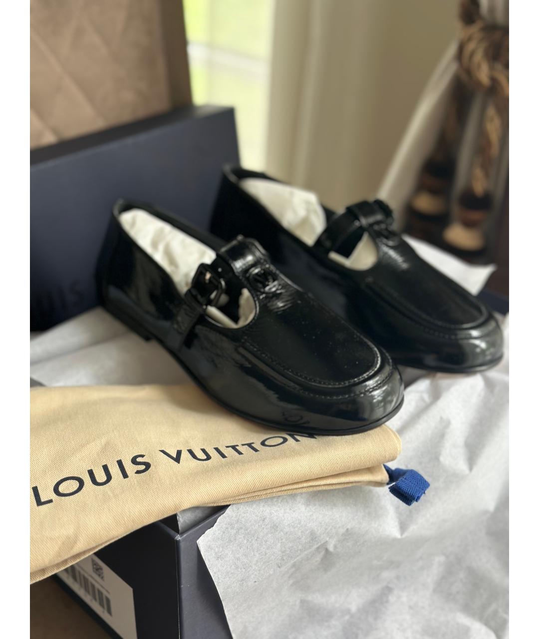 LOUIS VUITTON PRE-OWNED Черные кожаные мокасины, фото 2