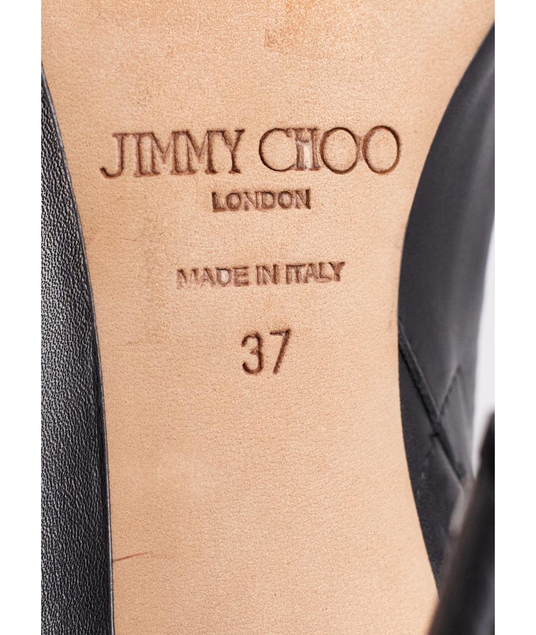 JIMMY CHOO Черные кожаные сапоги, фото 5