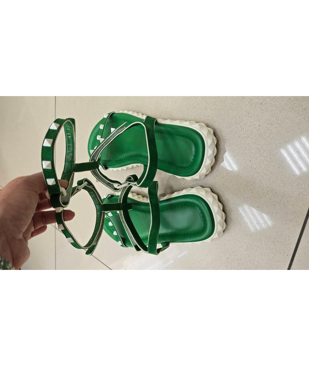 VALENTINO Зеленые замшевые сандалии, фото 4
