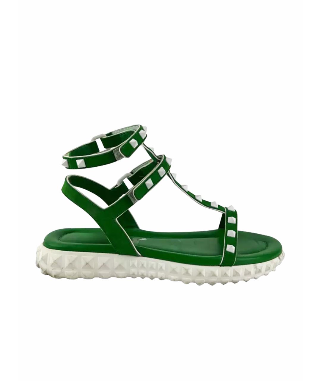 VALENTINO Зеленые замшевые сандалии, фото 1