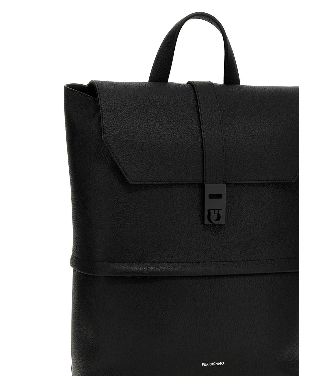 SALVATORE FERRAGAMO Черный синтетический рюкзак, фото 3