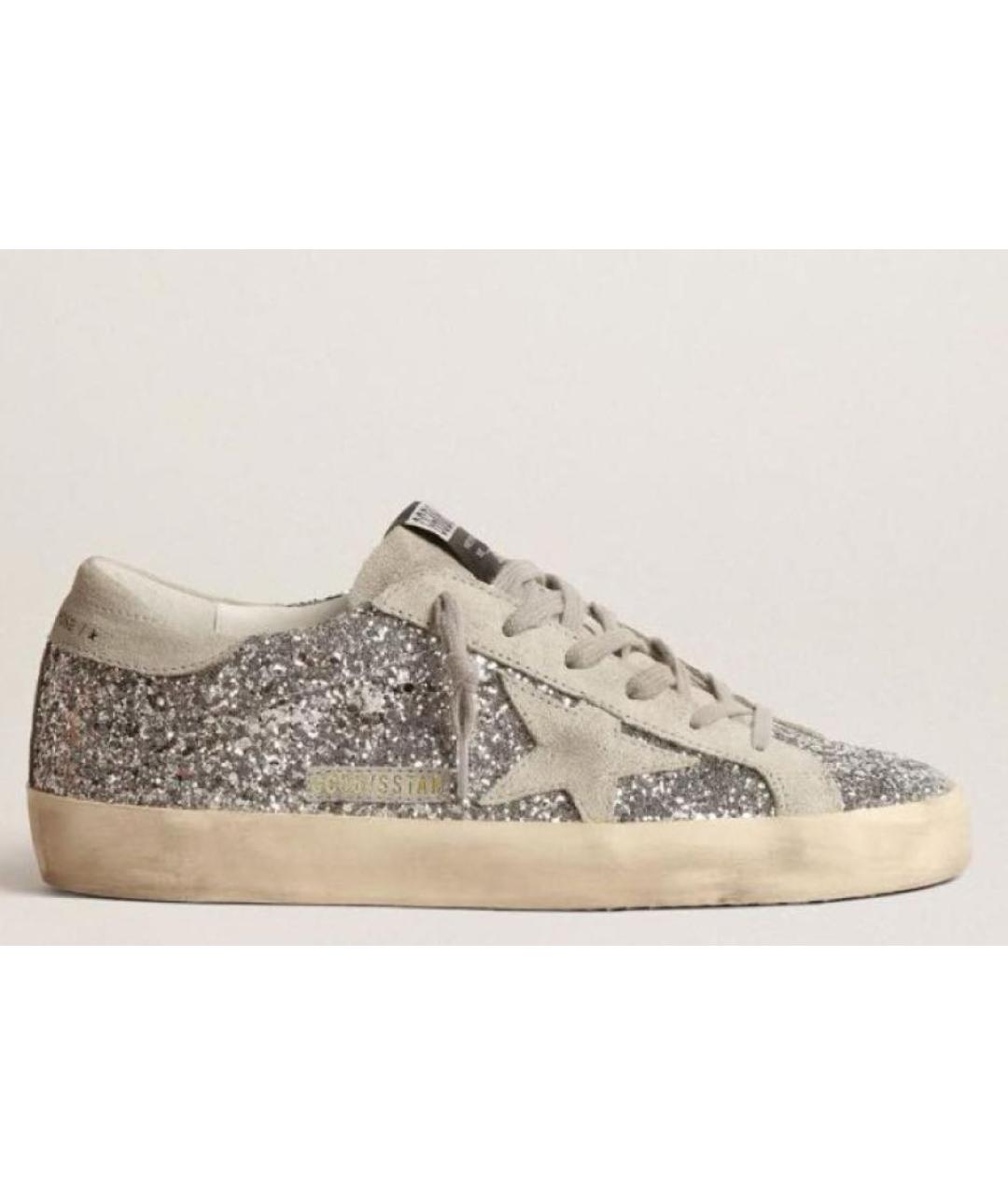 GOLDEN GOOSE DELUXE BRAND Серебряные кожаные кеды, фото 1