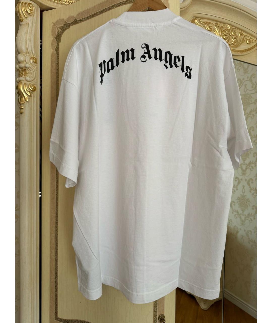 PALM ANGELS Белая хлопковая футболка, фото 4