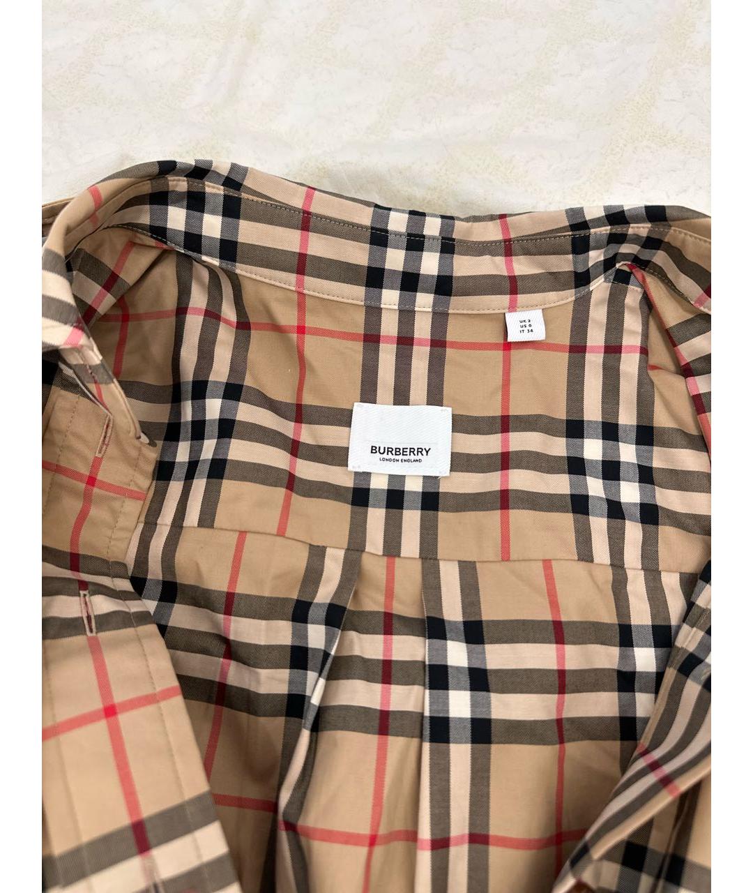 BURBERRY Коралловое хлопковое повседневное платье, фото 3