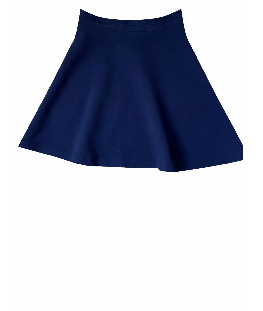 SANDRO Темно-синяя полиэстеровая юбка мини, фото 1