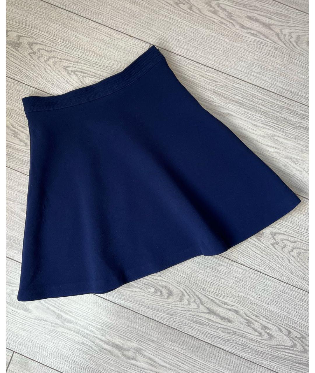 SANDRO Темно-синяя полиэстеровая юбка мини, фото 6