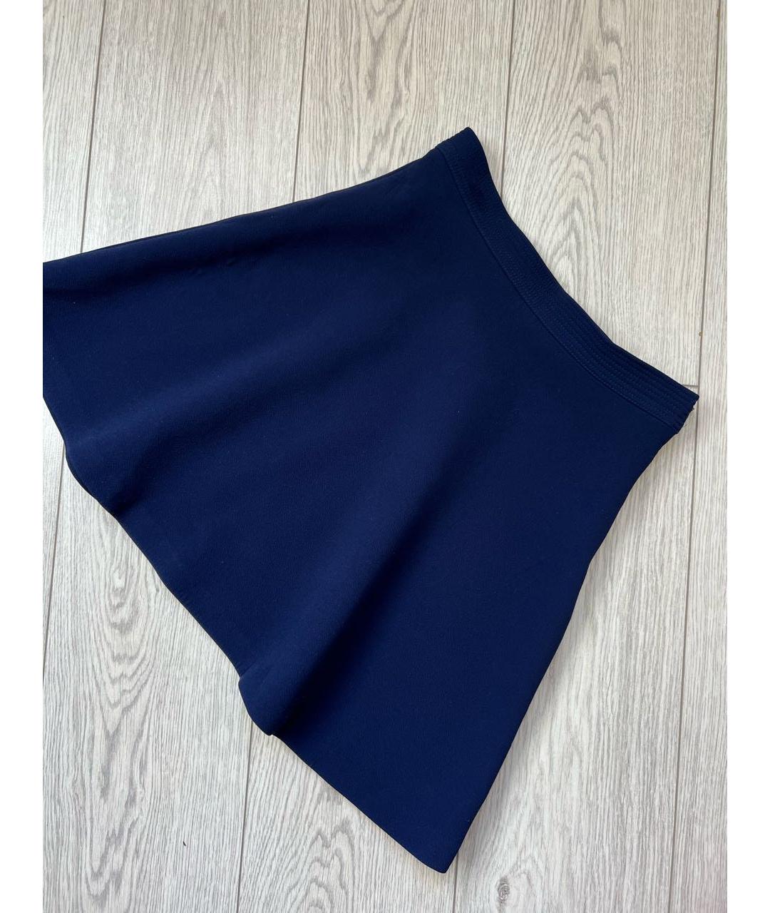 SANDRO Темно-синяя полиэстеровая юбка мини, фото 2