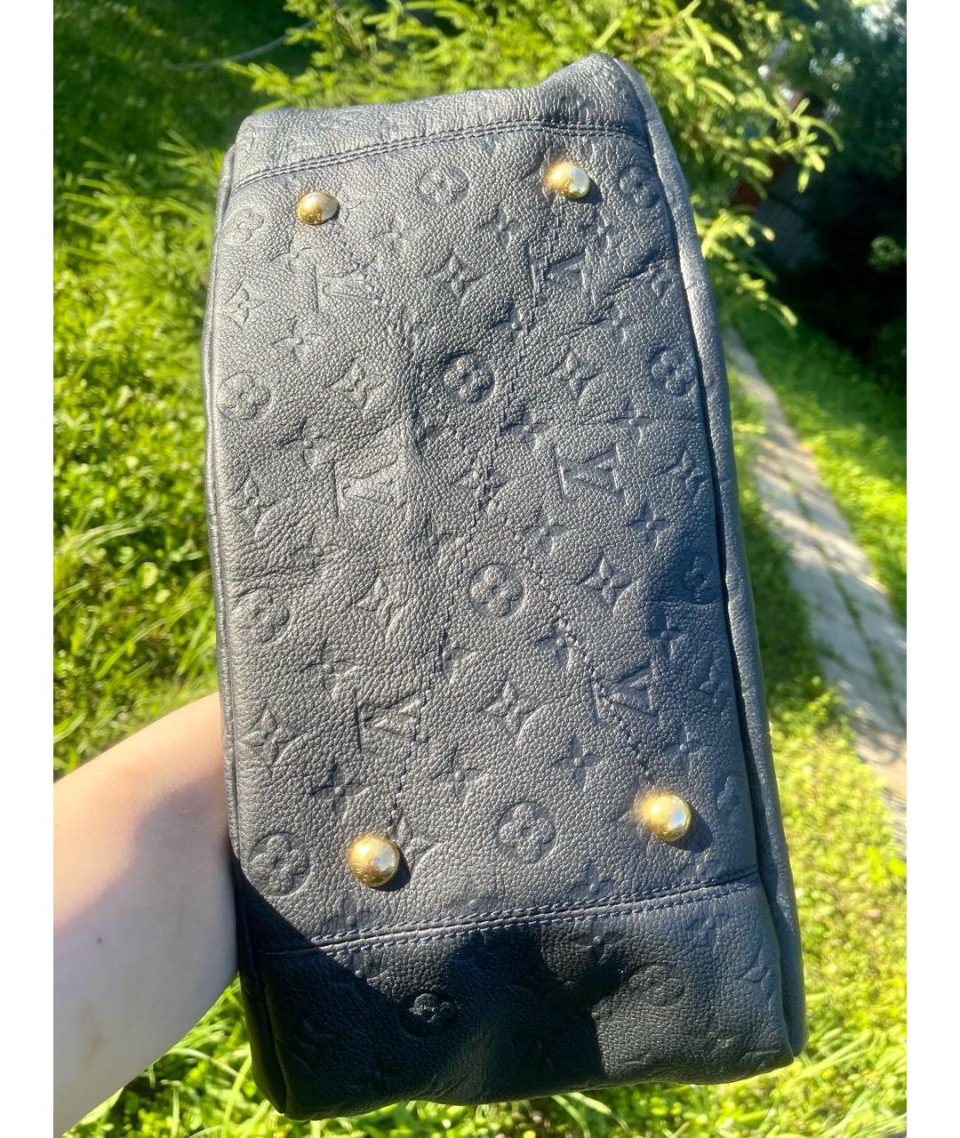 LOUIS VUITTON PRE-OWNED Темно-синяя кожаная сумка тоут, фото 7