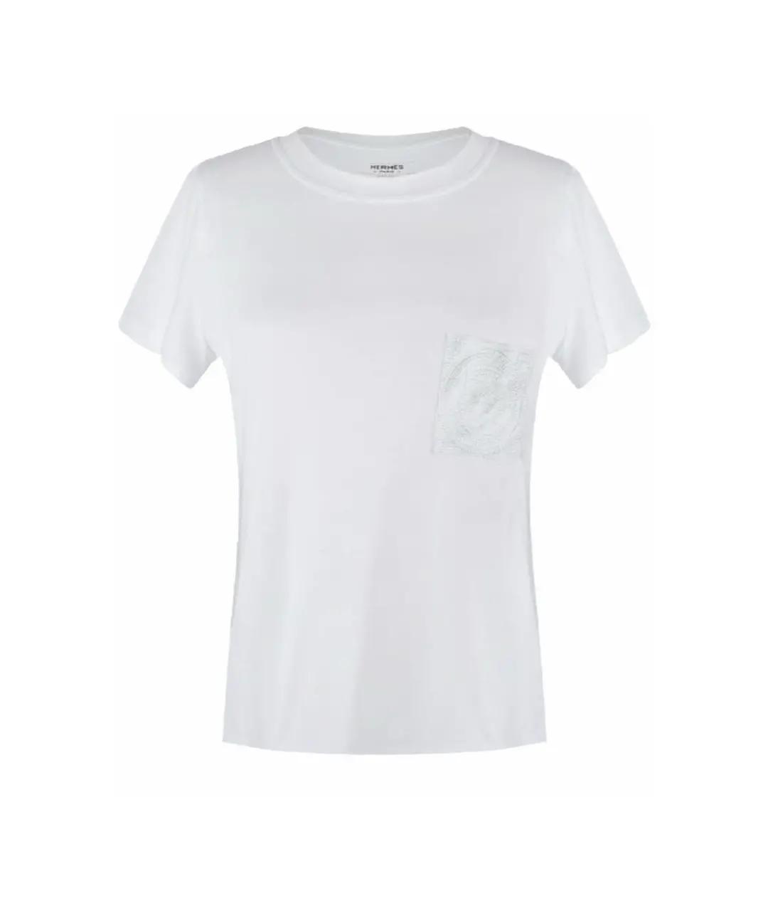 HERMES Белая хлопковая футболка, фото 1