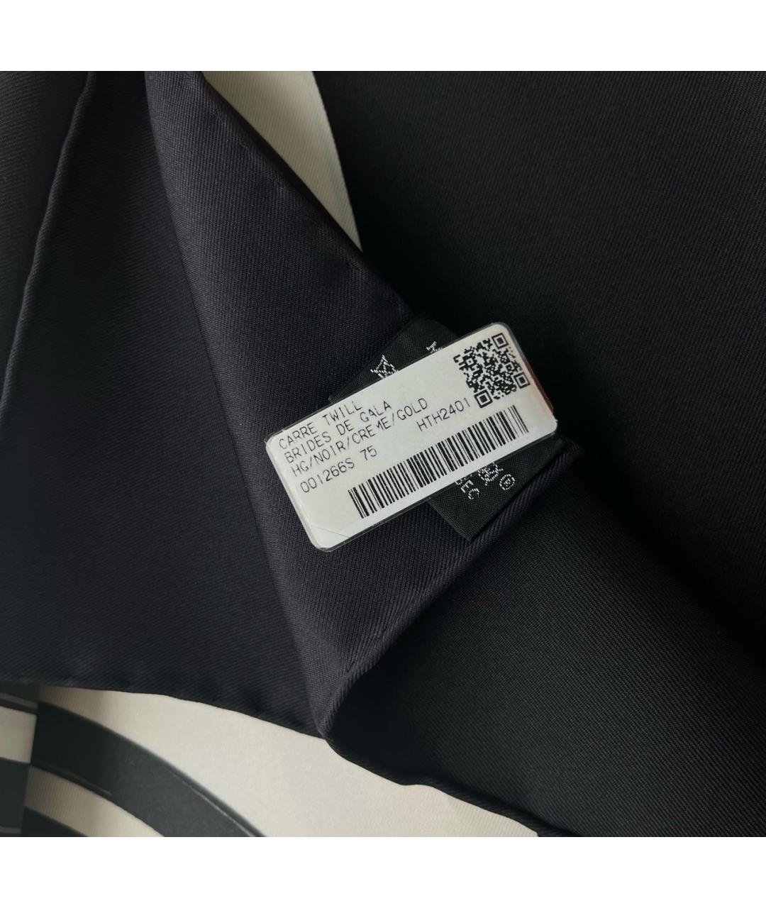 HERMES PRE-OWNED Черный шелковый платок, фото 6