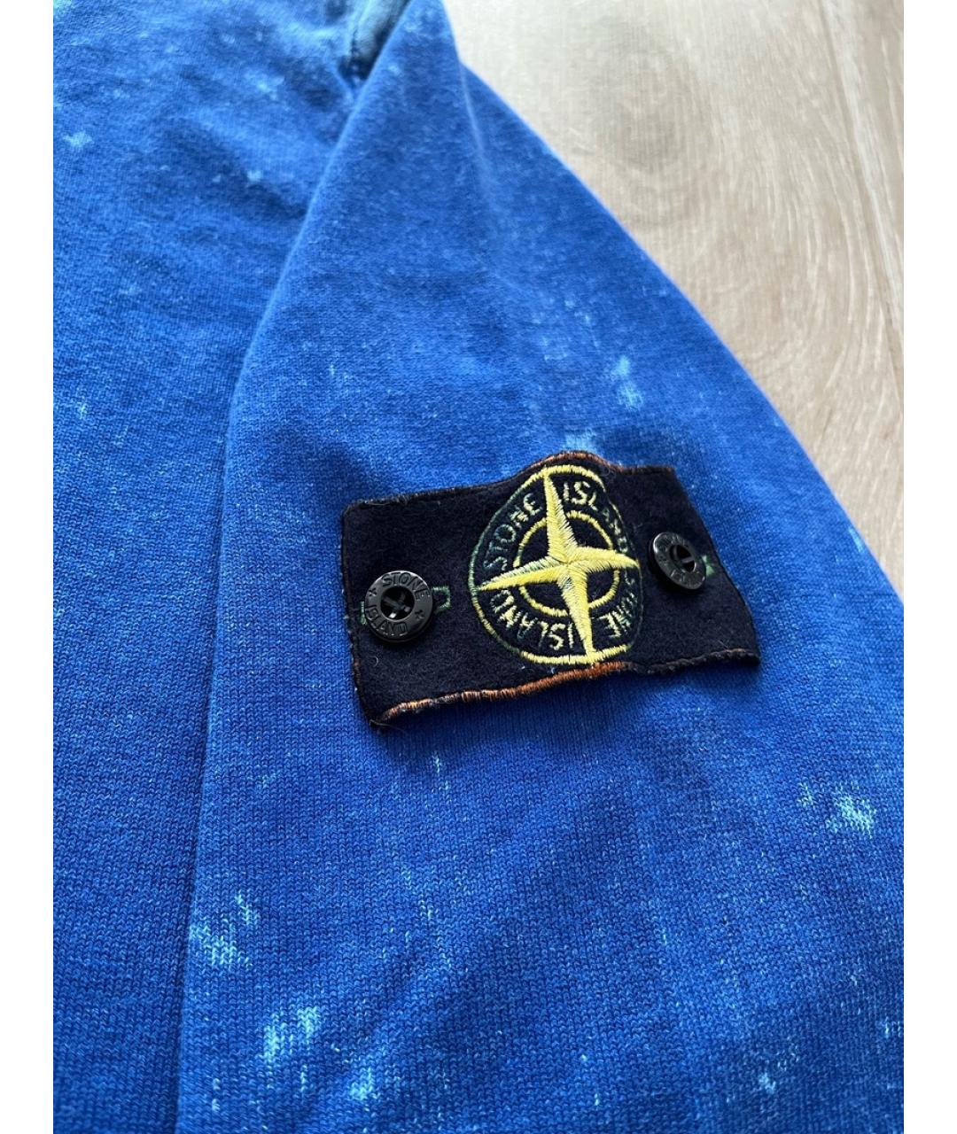 STONE ISLAND Синий хлопковый джемпер / свитер, фото 3