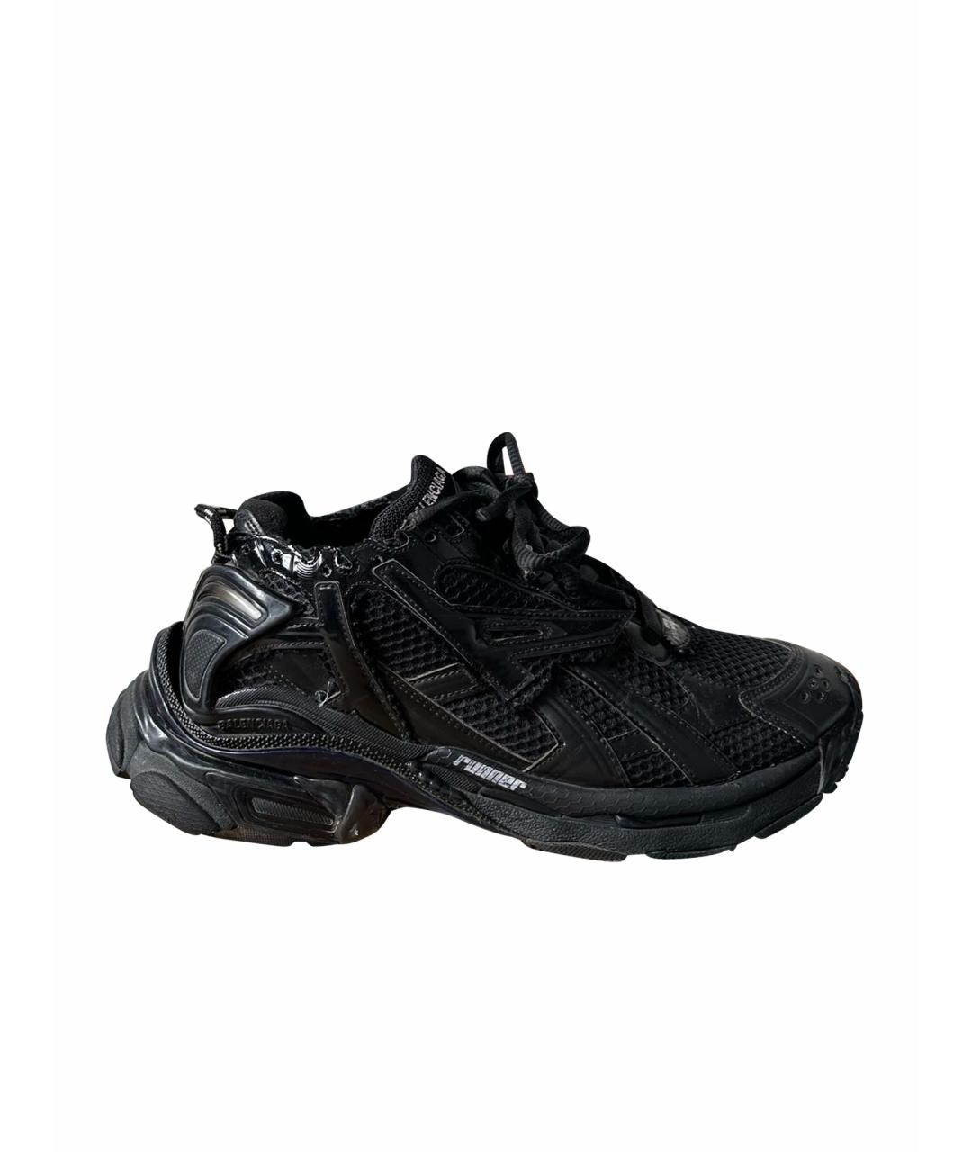 BALENCIAGA Черные синтетические низкие кроссовки / кеды, фото 1