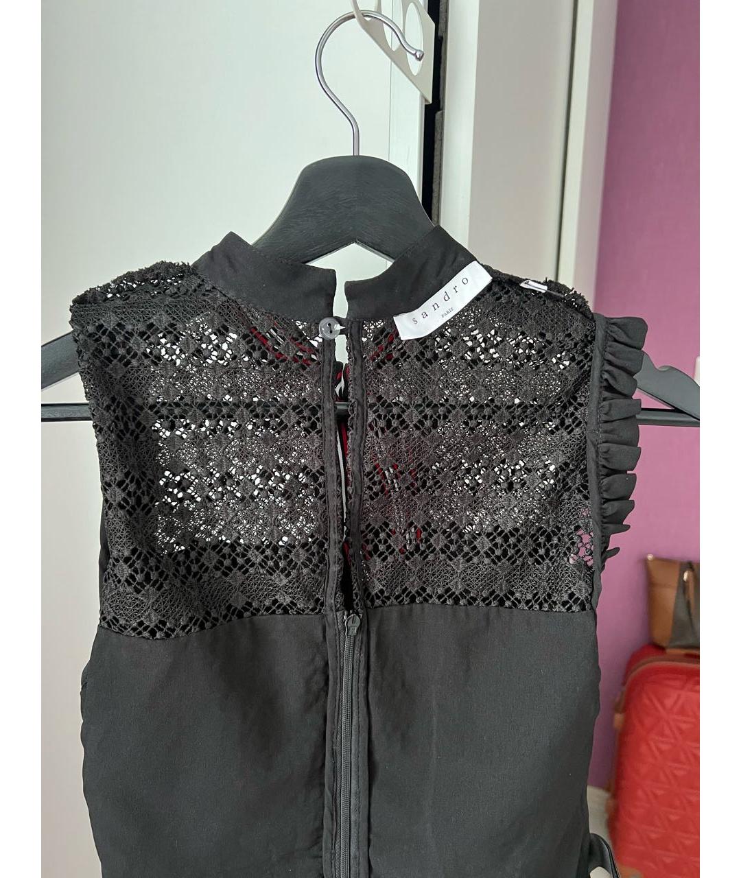 SANDRO Черное вискозное коктейльное платье, фото 3