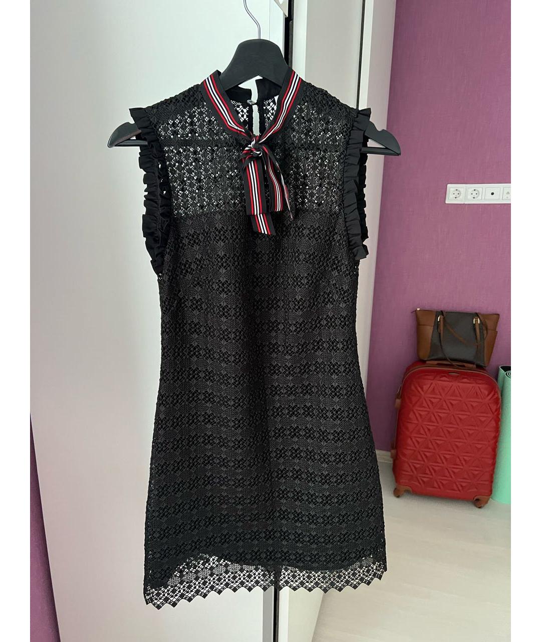 SANDRO Черное вискозное коктейльное платье, фото 8