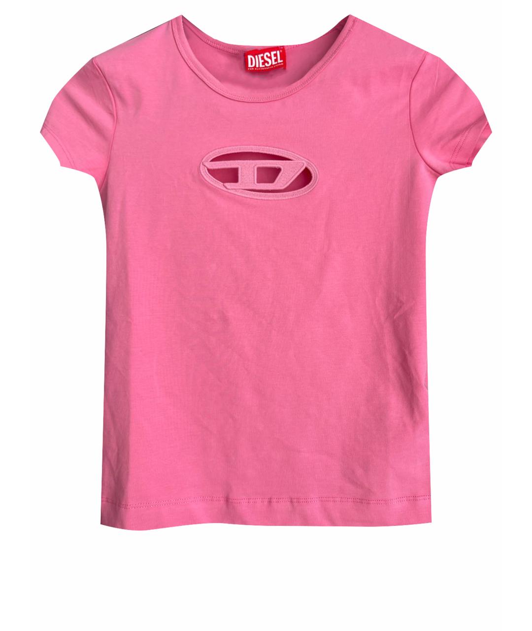 DIESEL Розовая хлопковая футболка, фото 1