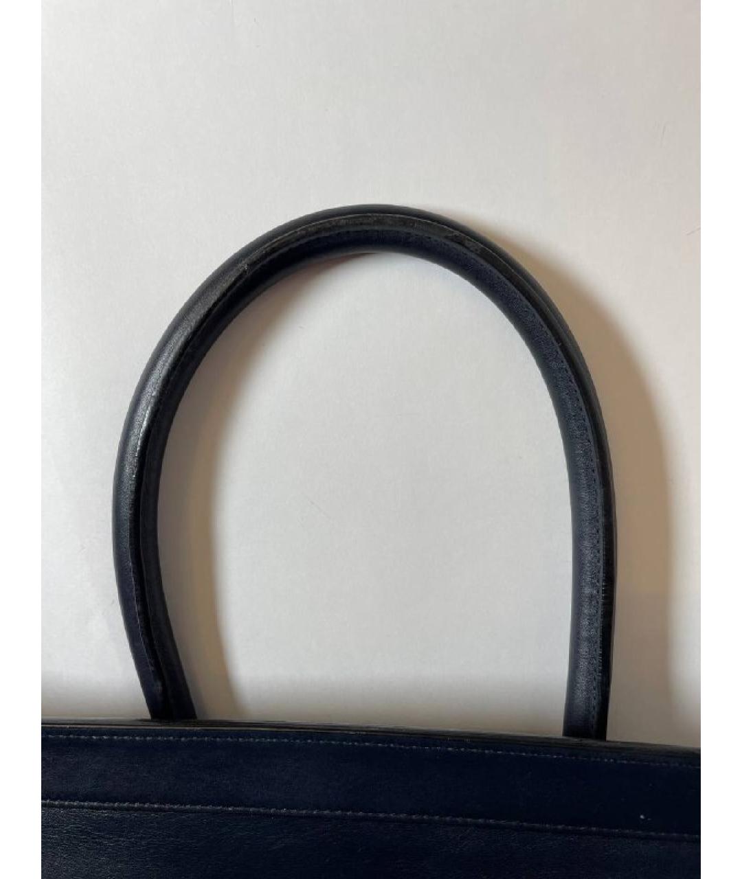 CELINE PRE-OWNED Темно-синяя кожаная сумка с короткими ручками, фото 6
