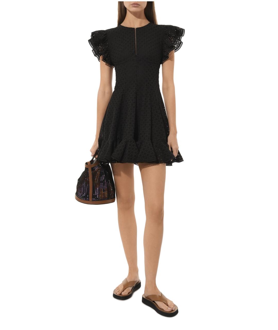 PHILOSOPHY DI LORENZO SERAFINI Черное хлопковое коктейльное платье, фото 2